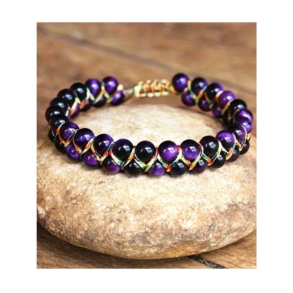 Tiger Eye Bohemian Style Hand Woven Uncoated Natural Stones Adjustable Unixex